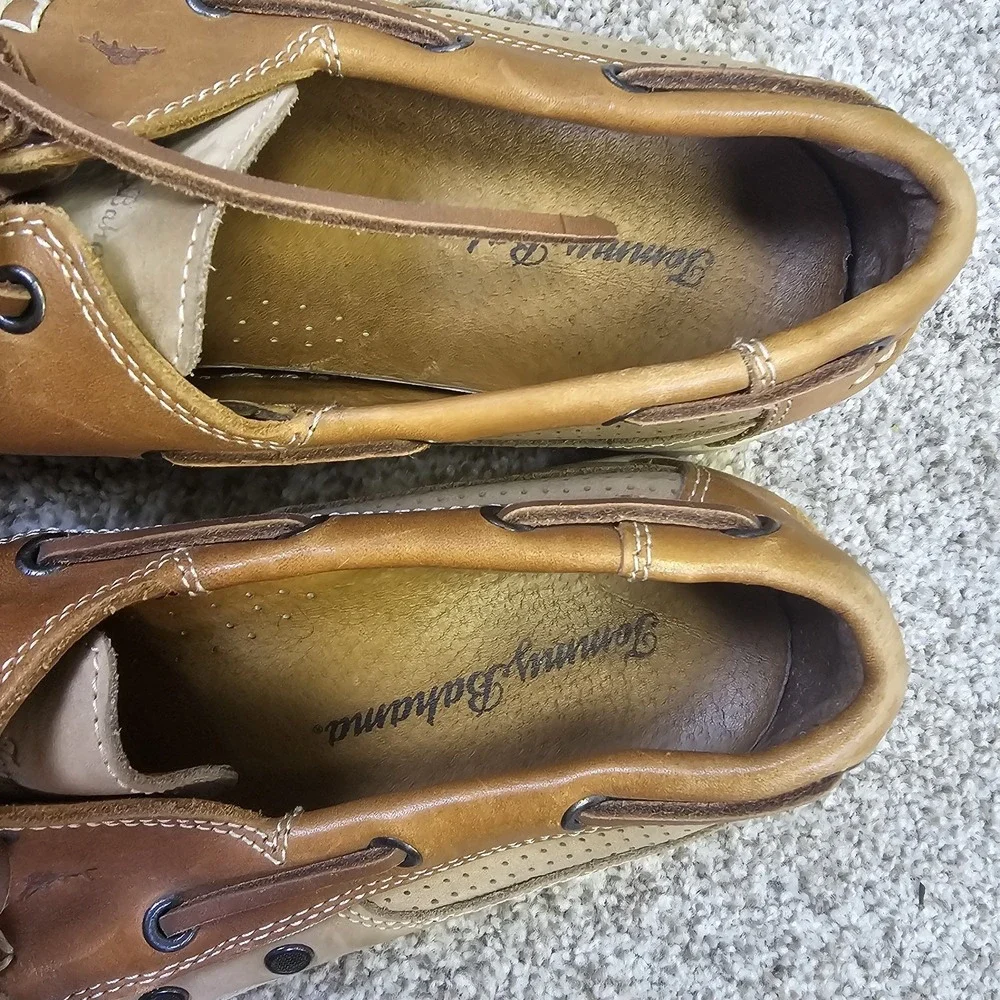 Tommy Bahama Captain‎ Mens Size 10M Leather Casual Boat Shoes Tan